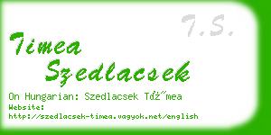 timea szedlacsek business card